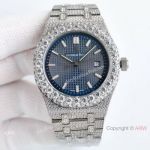 Luxury Copy Audemars Piguet R.O. Diamond Pave Auto watch 15500st Blue Dial